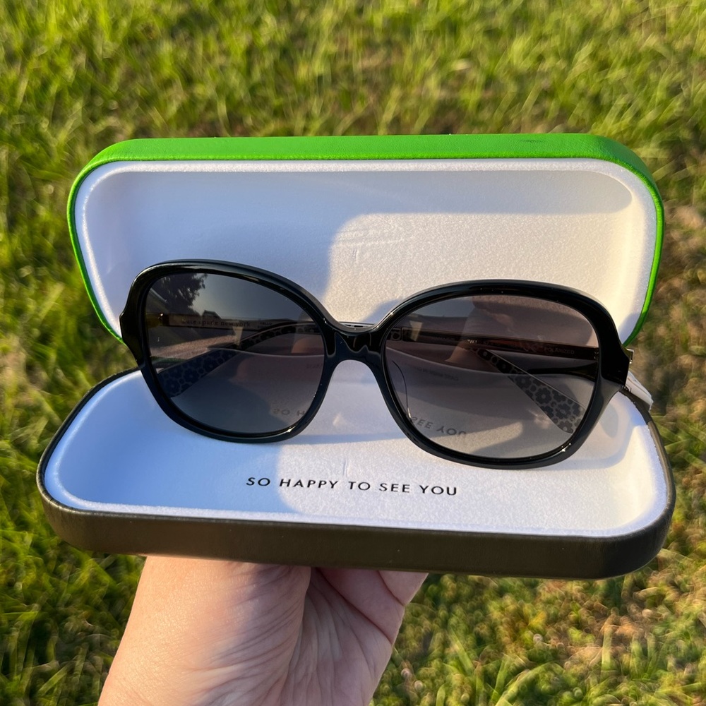 NWT Kate Spade Kenna Sunglasses Black/ Gray Gradient with Case